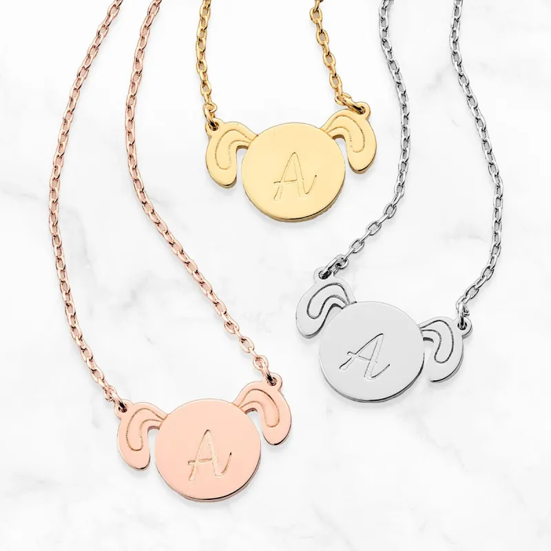 Engraved Initial Dog Necklace sold by Limoges Jewelry