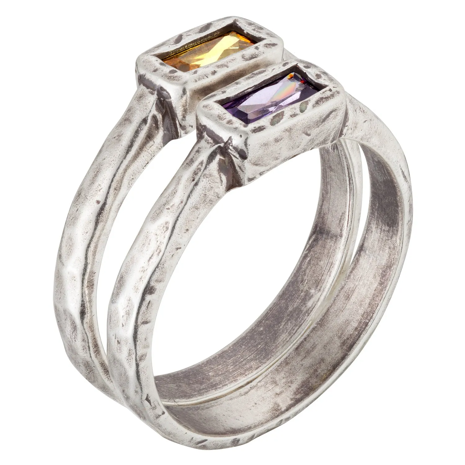 Sandra Magsamen Sterling Silver Baguette Stackable Ring Set sold by Limoges Jewelry product image thumbnail 2