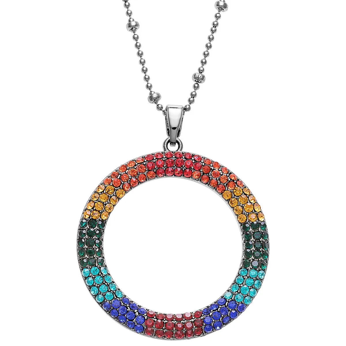 Silver Plated Rainbow Ring Necklace sold by Limoges Jewelry