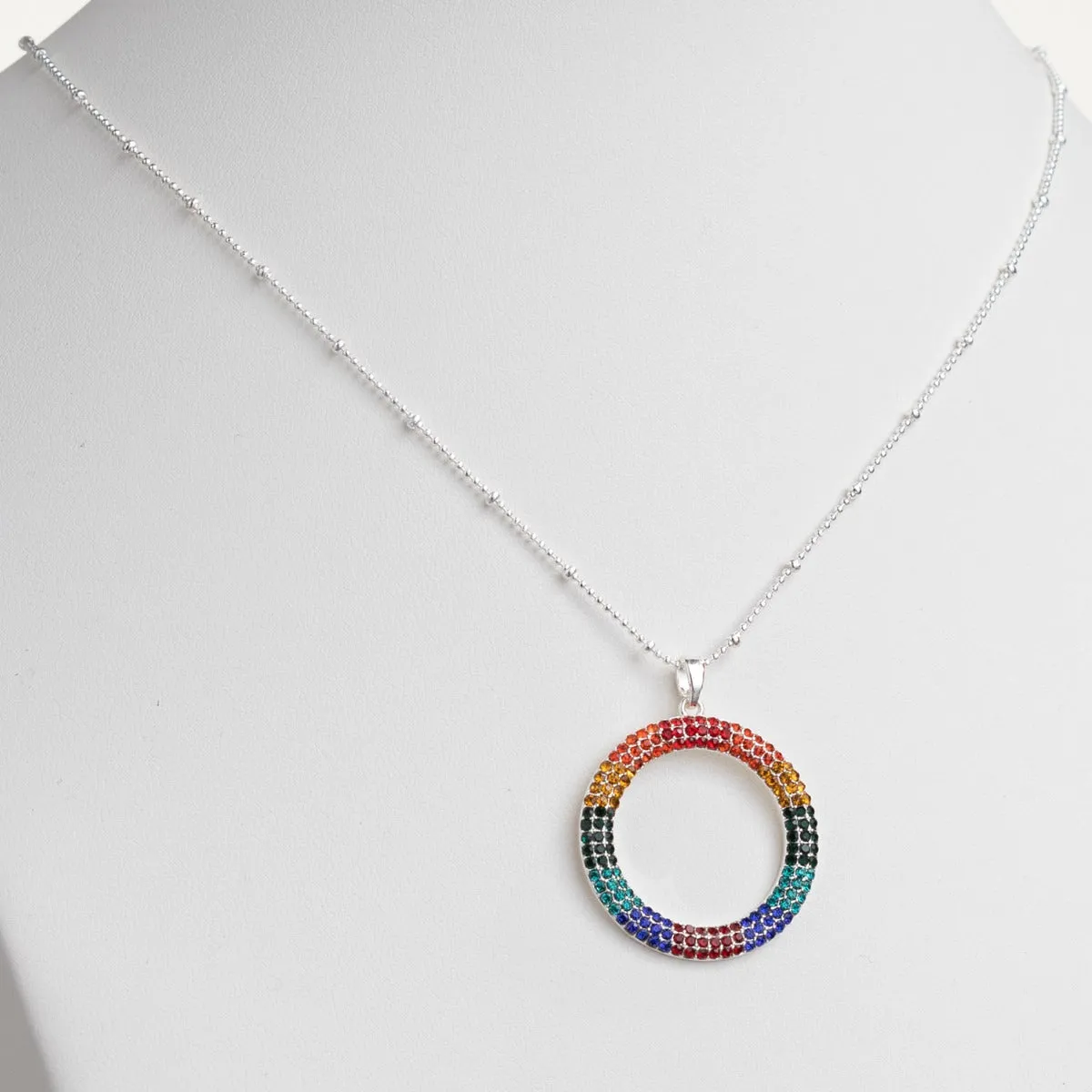 Silver Plated Rainbow Ring Necklace sold by Limoges Jewelry product image thumbnail 2