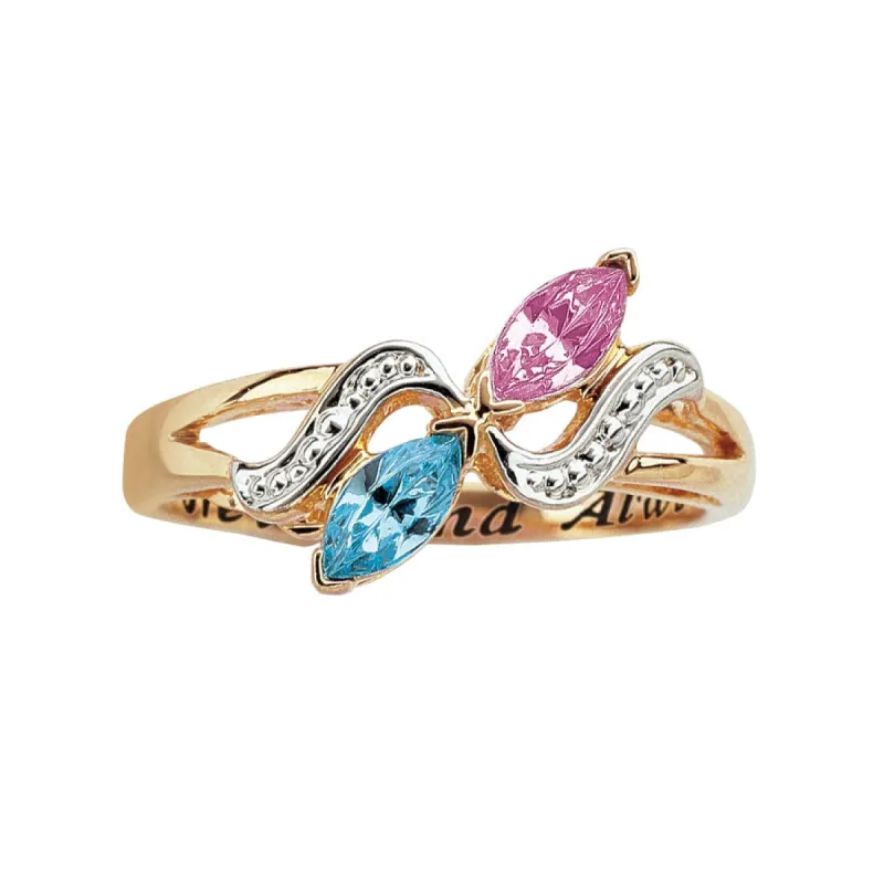 Couples Marquise Birthstone Ring sold by Limoges Jewelry
