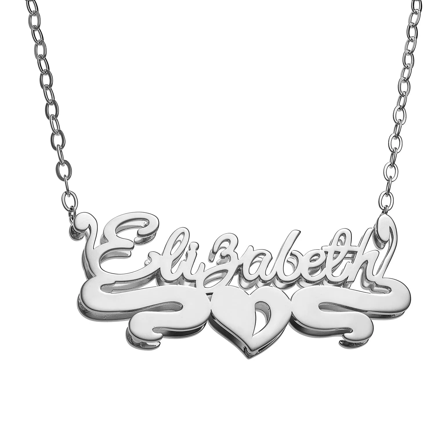 Personalized Sterling Silver Double Nameplate Necklace sold by Limoges Jewelry