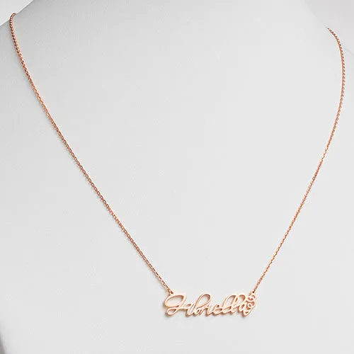 10K Rose Gold Fancy Script Name Necklace sold by Limoges Jewelry product image thumbnail 2