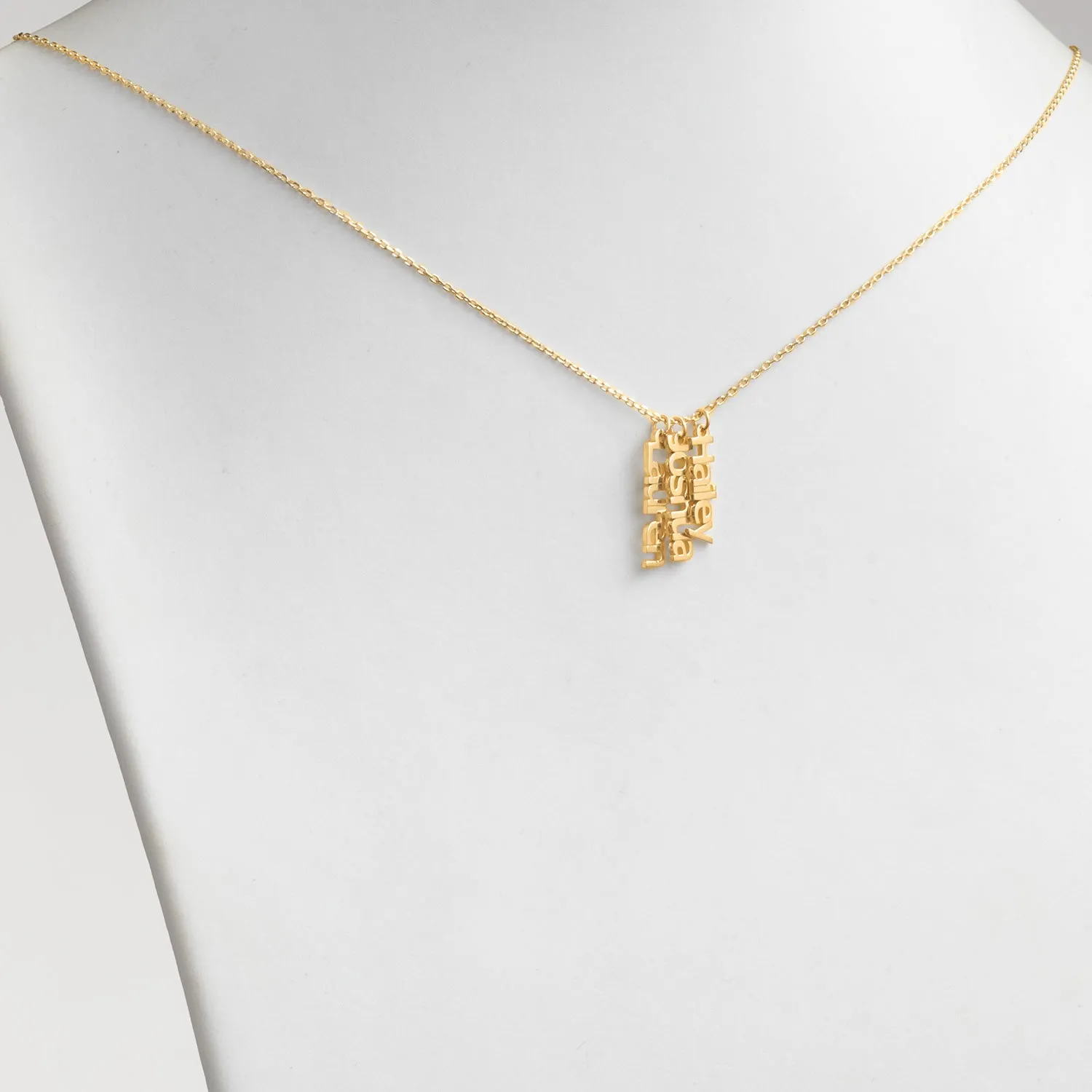 14K Gold over Sterling Petite Vertical Name Necklace - 3 Names sold by Limoges Jewelry product image thumbnail 2