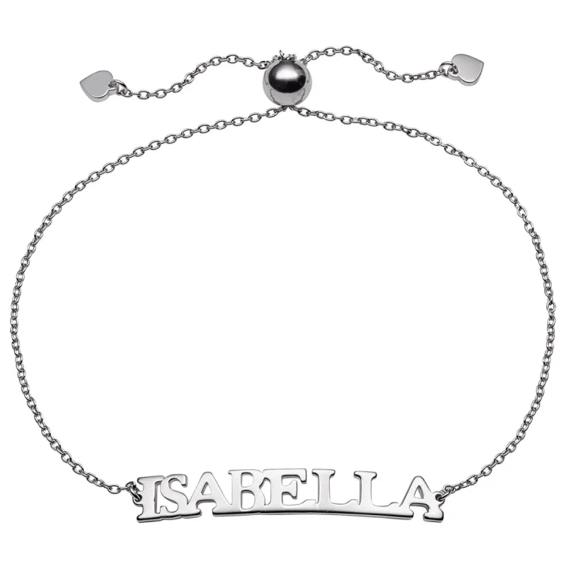 Sterling Silver Adjustable Name Bracelet sold by Limoges Jewelry