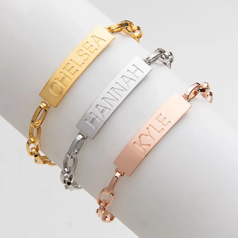 ID Bracelet on Paperclip Chain 8" sold by Limoges Jewelry