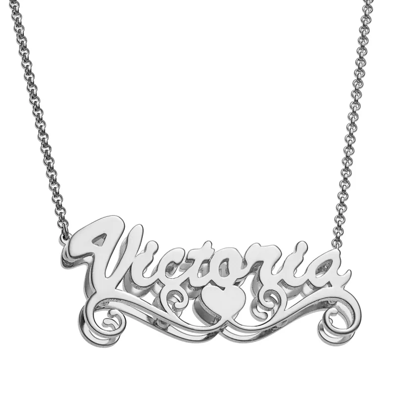 Personalized Sterling Silver Double Nameplate Necklace sold by Limoges Jewelry