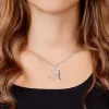 Fancy Script Initial with Enamel Name Necklace sold by Limoges Jewelry