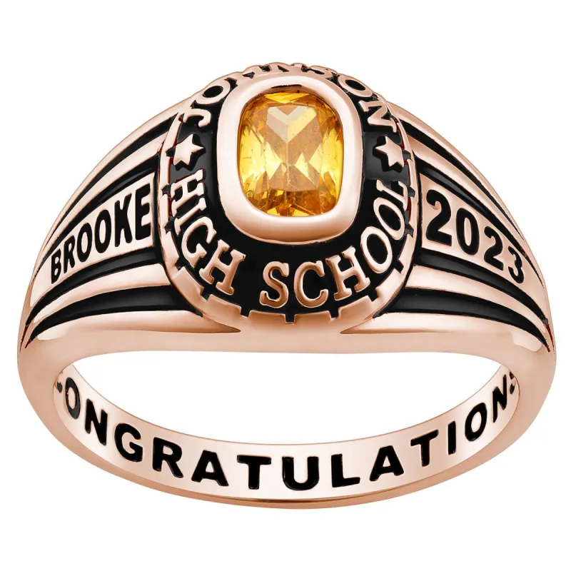 Ladies' Rose Gold Over Celebrium Traditional Class Ring sold by Limoges Jewelry
