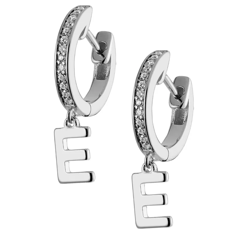 Silver Plated Initial Huggie Earrings sold by Limoges Jewelry