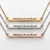 Horizontal 4-sided Bar 'Amazing Grace' Engraved Necklace sold by Limoges Jewelry