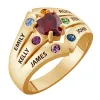 14K Gold over Sterling Mother's Heart Birthstone Family Name Ring sold by Limoges Jewelry