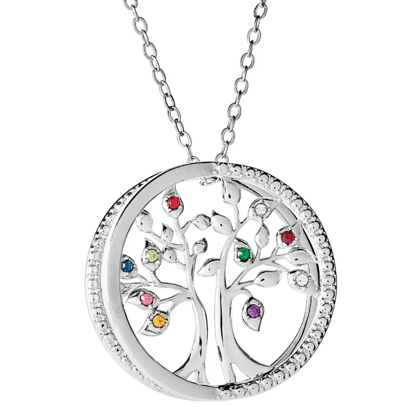 3D Tree of Life with Birthstone Rope Necklace sold by Limoges Jewelry