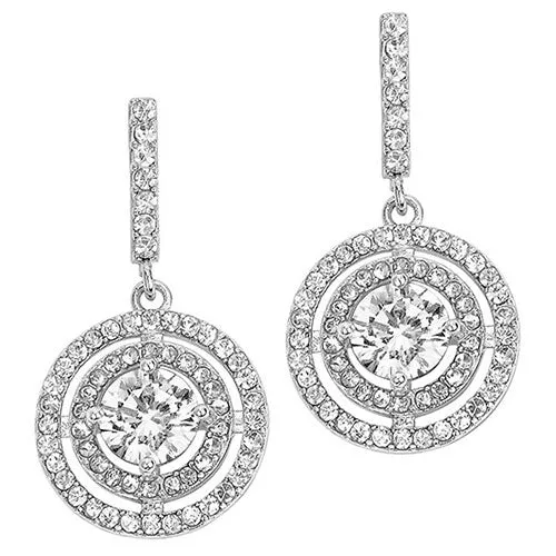 Silvertone CZ Dangle Earrings, Ring, and Cuff Bracelet Set sold by Limoges Jewelry product image thumbnail 3