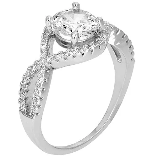 Silvertone CZ Dangle Earrings, Ring, and Cuff Bracelet Set sold by Limoges Jewelry product image thumbnail 5