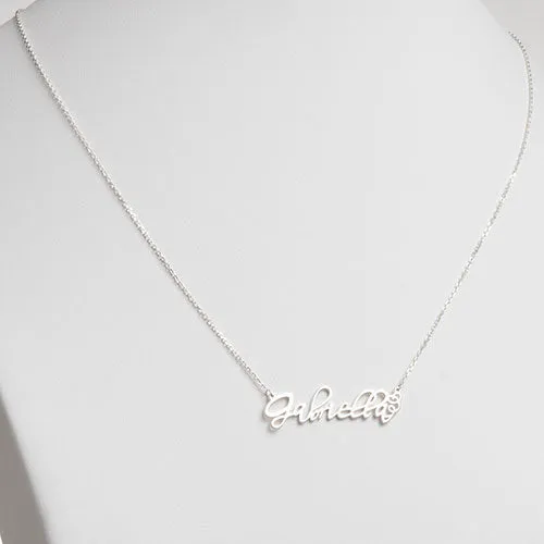10K White Gold Fancy Script Name Necklace sold by Limoges Jewelry product image thumbnail 2