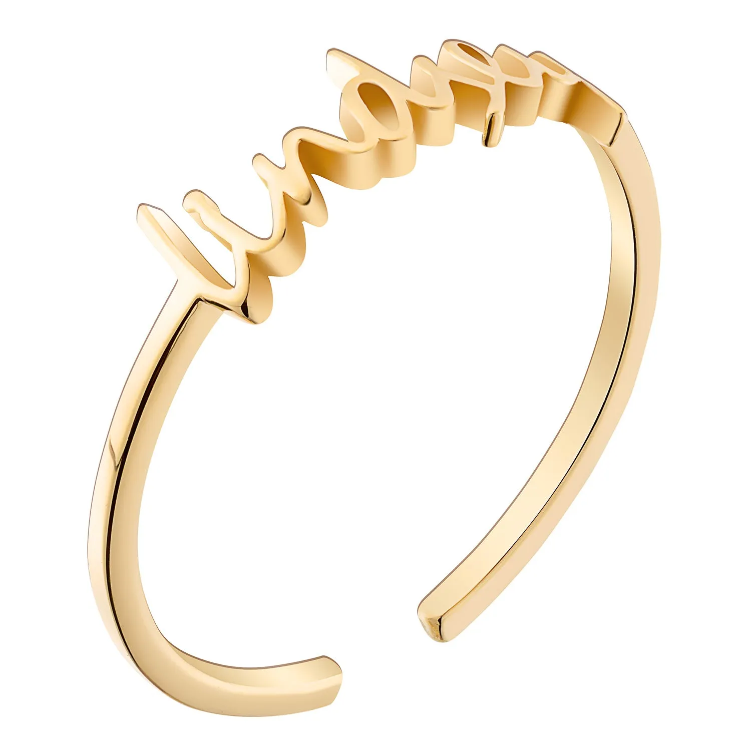 14K Gold over Sterling Petite Script Name Ring sold by Limoges Jewelry product image thumbnail 2