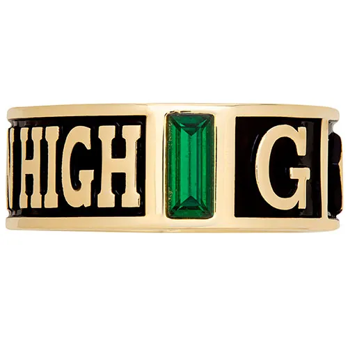 Men's 14K Gold Plated Decorated Band Class Ring sold by Limoges Jewelry product image thumbnail 4