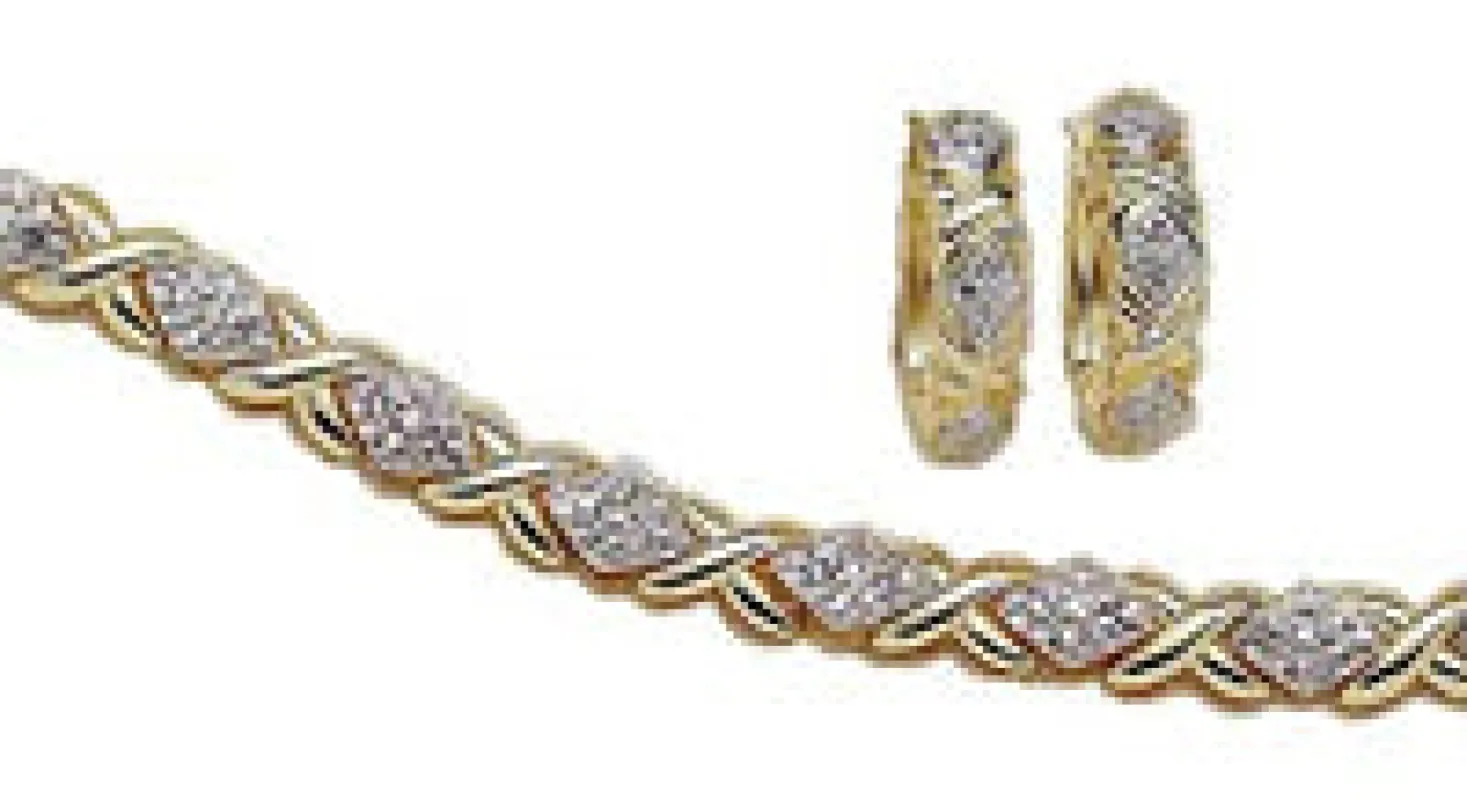1/4 Carat Genuine Diamond 8 Inch Tennis Bracelet with Free Earrings sold by Limoges Jewelry