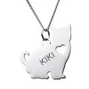 Sterling Silver Sitting Cat Silhouette Necklace sold by Limoges Jewelry