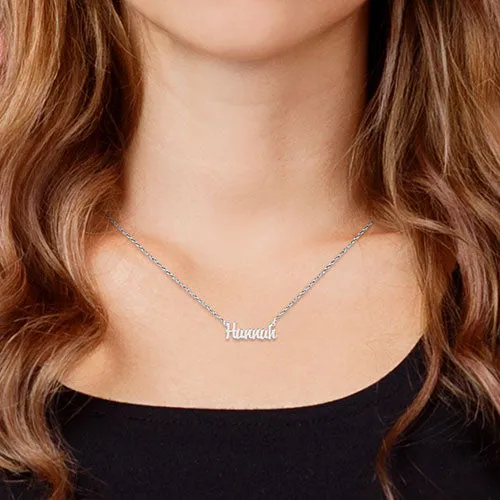 Sterling Silver Petite Script Name Necklace and Initial Earring Set sold by Limoges Jewelry product image thumbnail 4