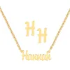 Sterling Silver Petite Script Name Necklace and Initial Earring Set sold by Limoges Jewelry