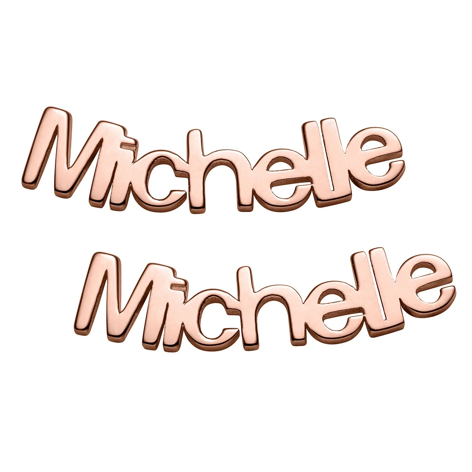 14K Rose Gold over Sterling Personalized Name Crawler Button Earring sold by Limoges Jewelry