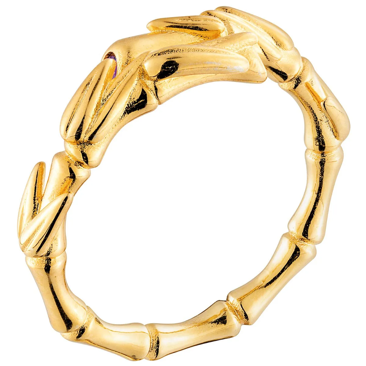 Lucky Bamboo Birthstone Bypass Ring Gold Plated sold by Limoges Jewelry product image thumbnail 2