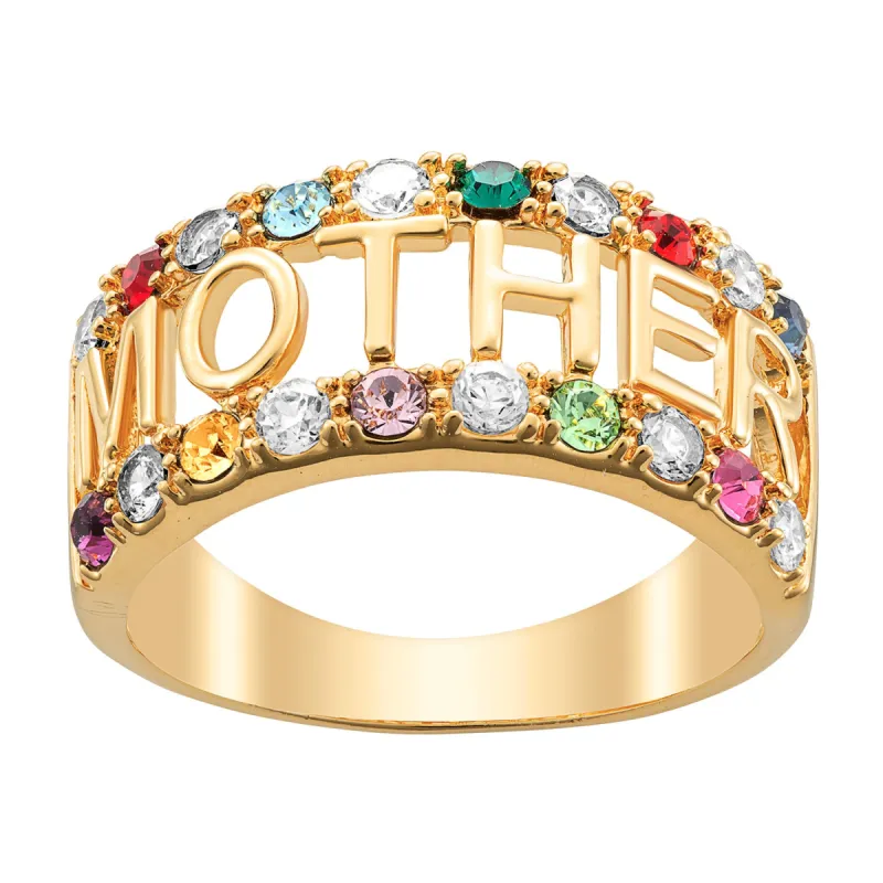 Mother CZ Family Birthstone Ring sold by Limoges Jewelry