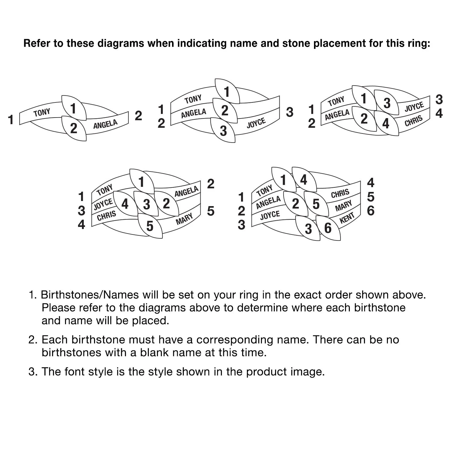 Sterling Silver Marquise Birthstone & Name Family Ring With Diamond Accent sold by Limoges Jewelry product image thumbnail 4