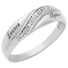Platinum over Sterling Men's Diamond Accent Engraved Wedding Band sold by Limoges Jewelry