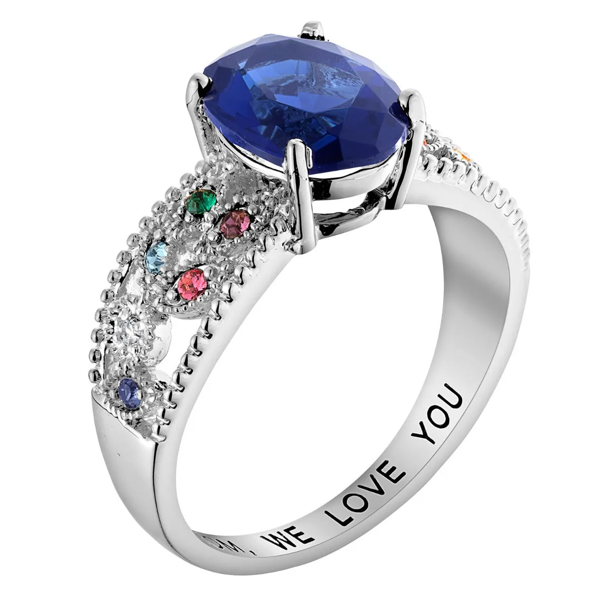 Mother's Oval Family Birthstone Ring sold by Limoges Jewelry product image thumbnail 2