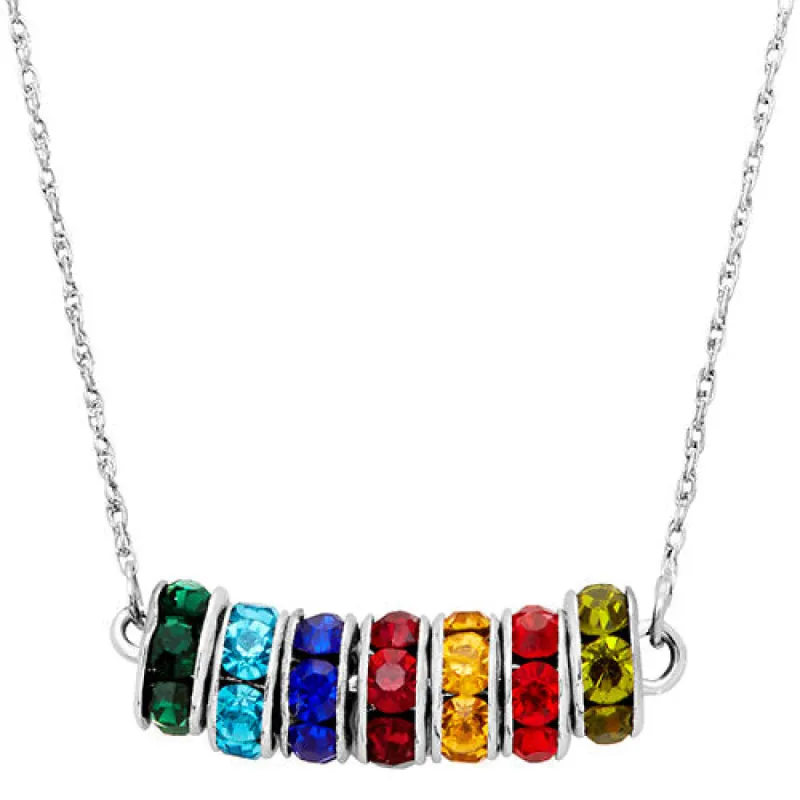 Family Birthstone Necklace with Sterling Silver Chain sold by Limoges Jewelry