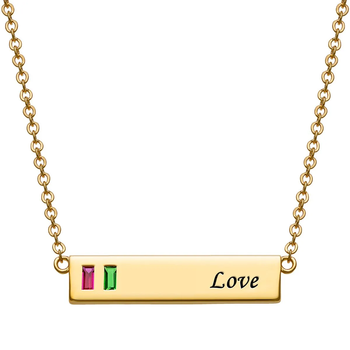 Baguette Birthstone Love Bar Pendant sold by Limoges Jewelry product image thumbnail 3