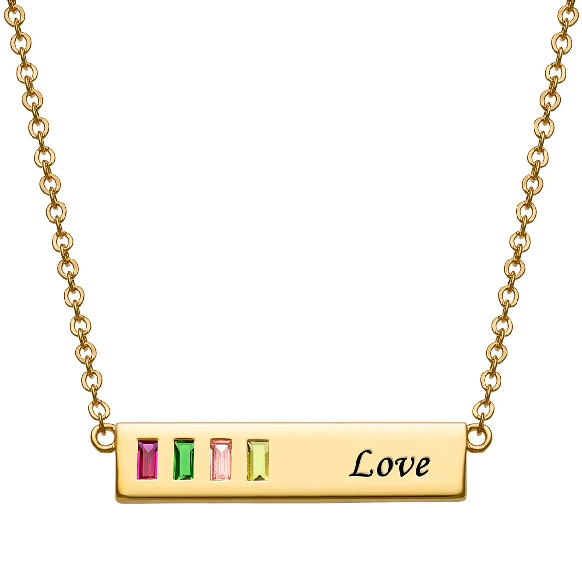 Baguette Birthstone Love Bar Pendant sold by Limoges Jewelry product image thumbnail 5