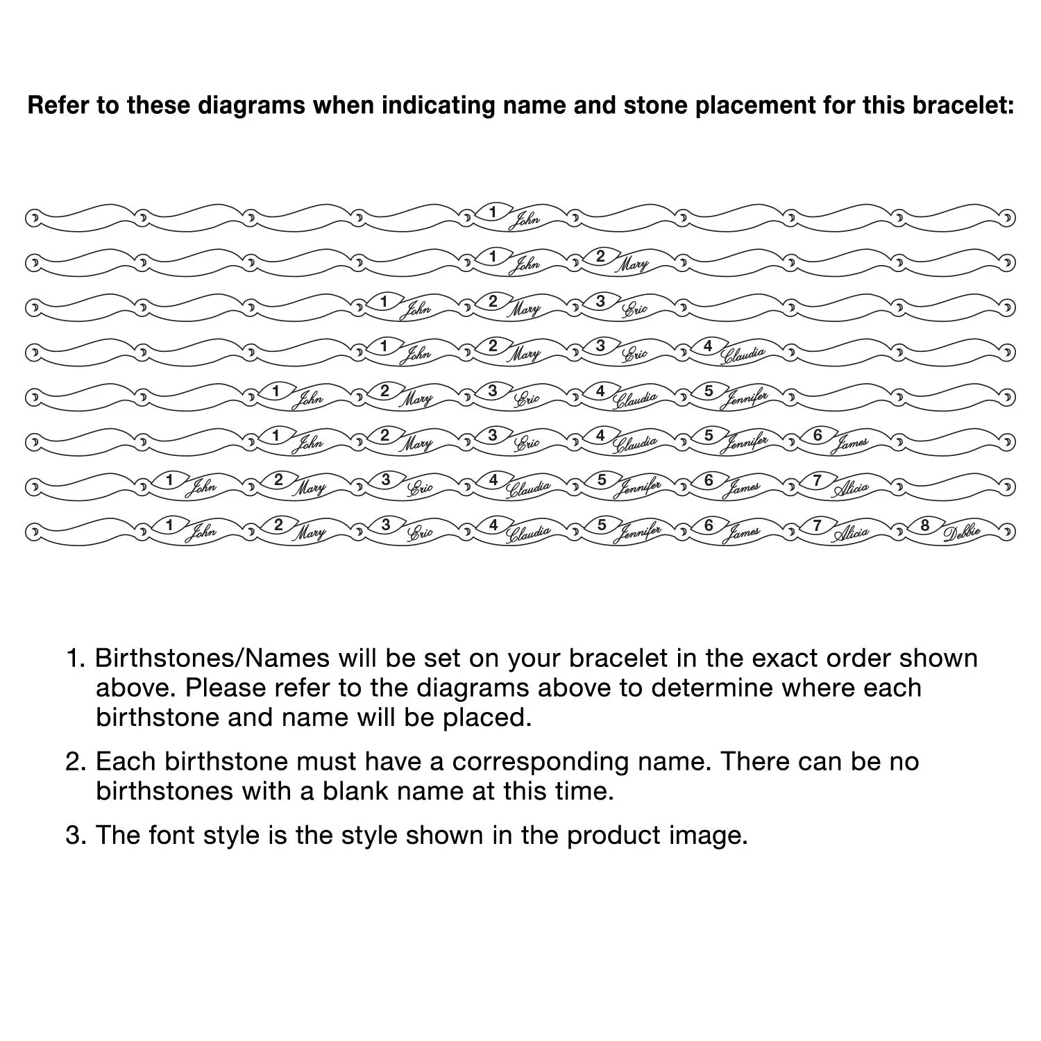 Marquise Family Birthstone & Name Bracelet sold by Limoges Jewelry product image thumbnail 4