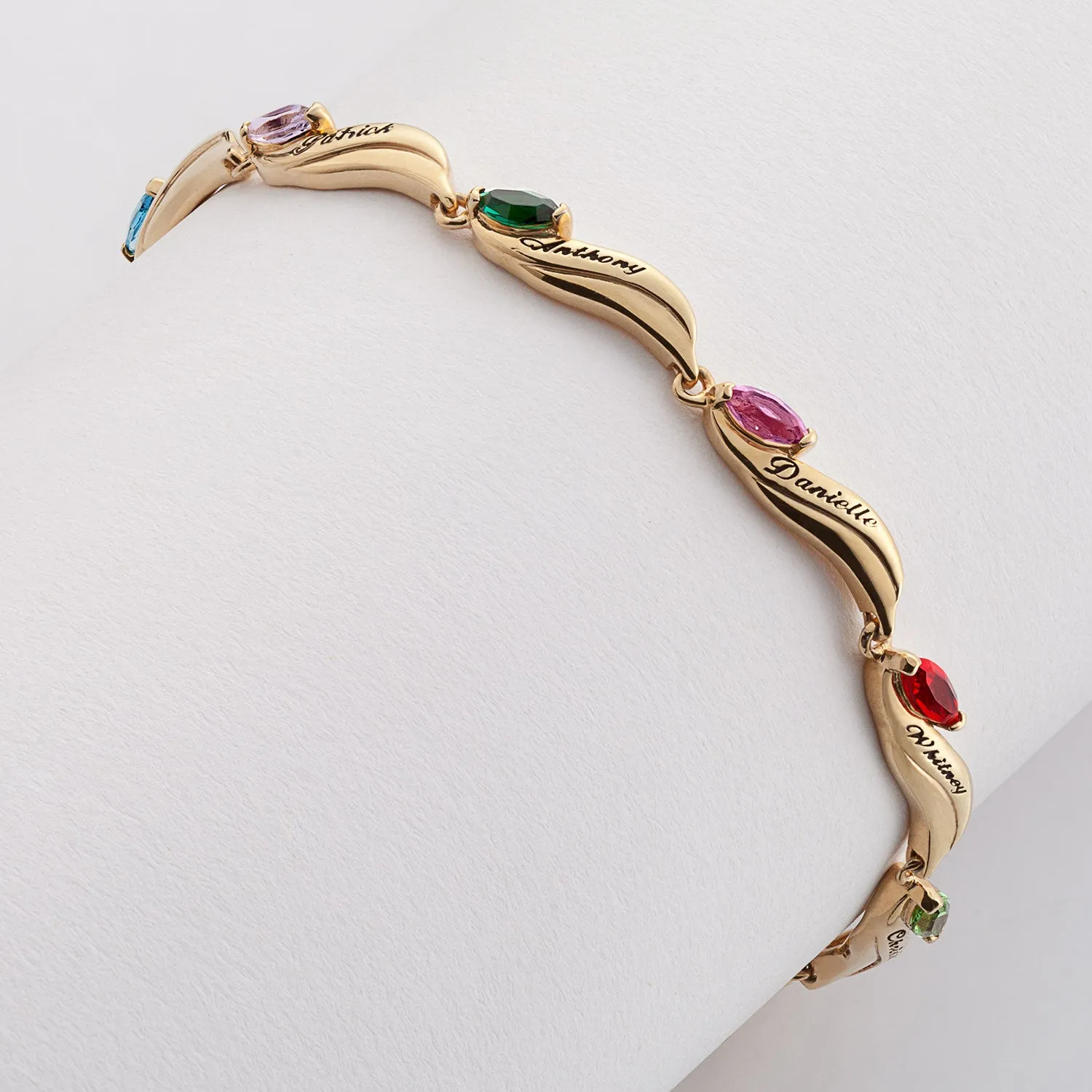 Marquise Family Birthstone & Name Bracelet sold by Limoges Jewelry product image thumbnail 2