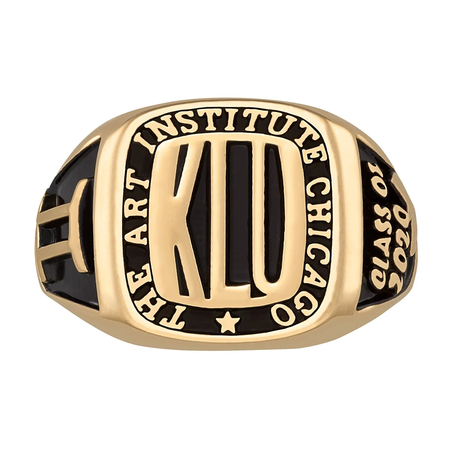 Ladies 14K Gold over Sterling Rectangle Signet Class Ring sold by Limoges Jewelry product image thumbnail 2