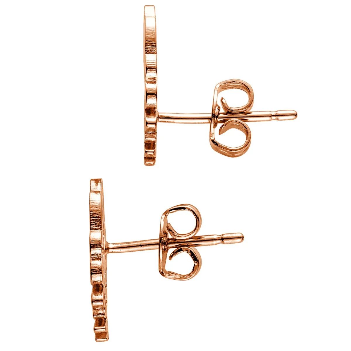 14K Rose Gold Plated Script Name with Heart Crawler Earrings sold by Limoges Jewelry product image thumbnail 3