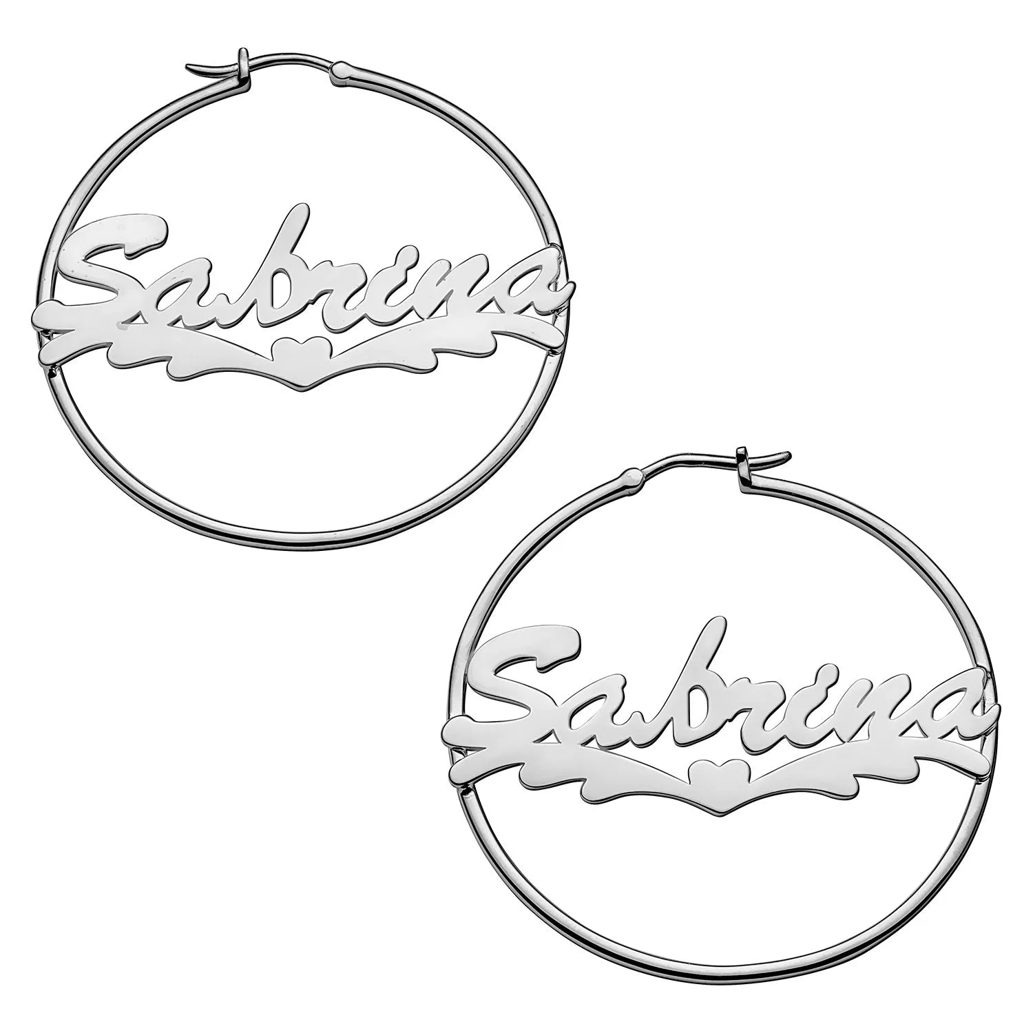 Personalized Nameplate Hoop Earrings sold by Limoges Jewelry