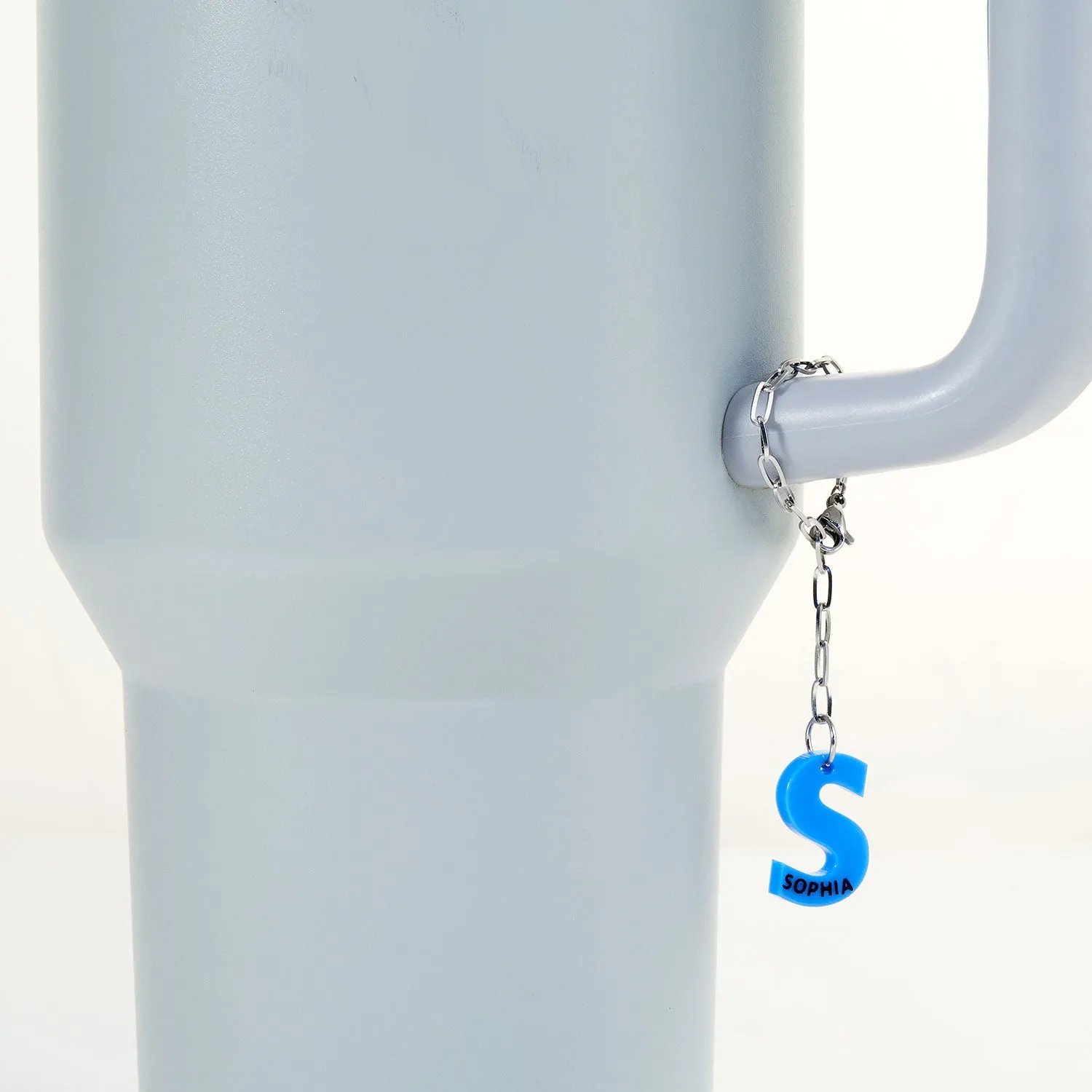 Uppercase Initial with Name Acrylic Charm Paperclip Chain Accessory sold by Limoges Jewelry