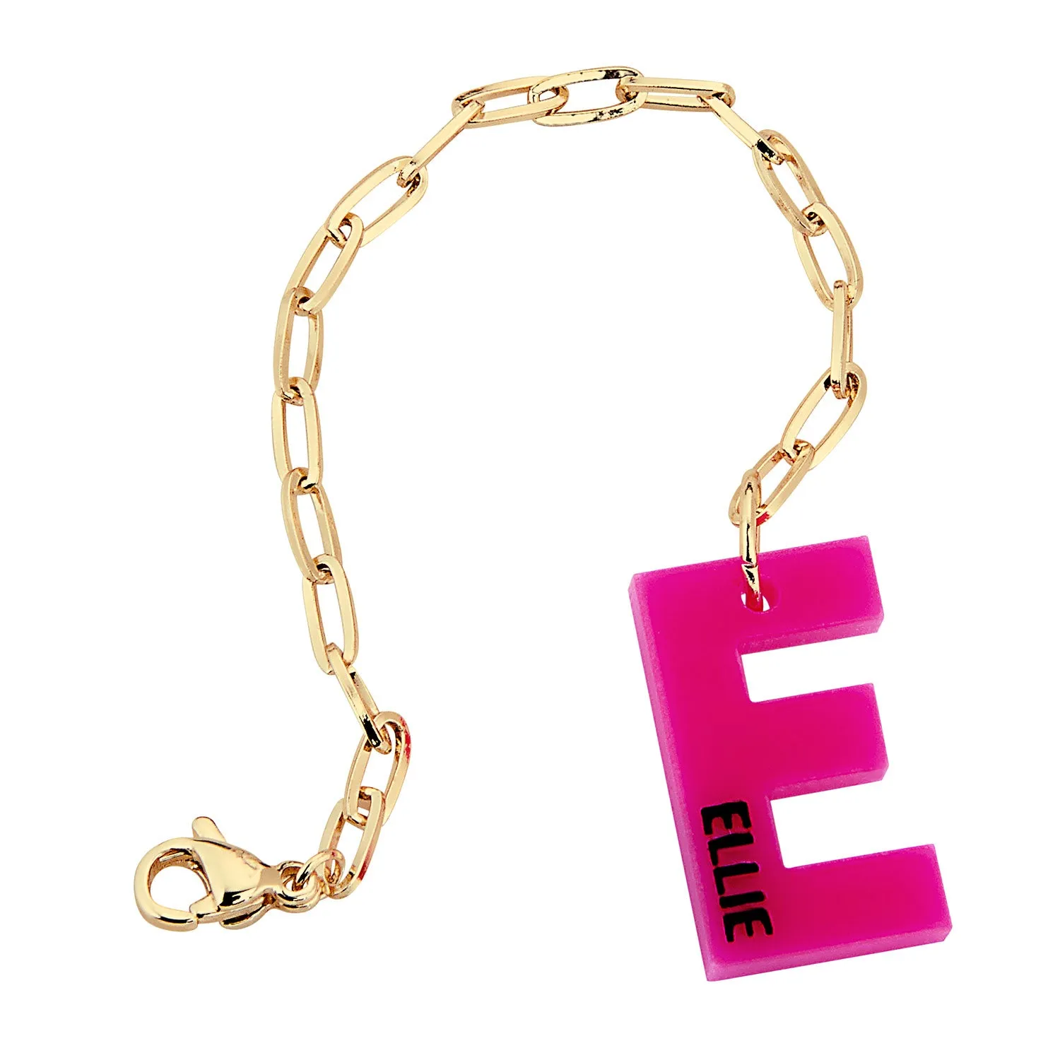 Uppercase Initial with Name Acrylic Charm Paperclip Chain Accessory sold by Limoges Jewelry product image thumbnail 3