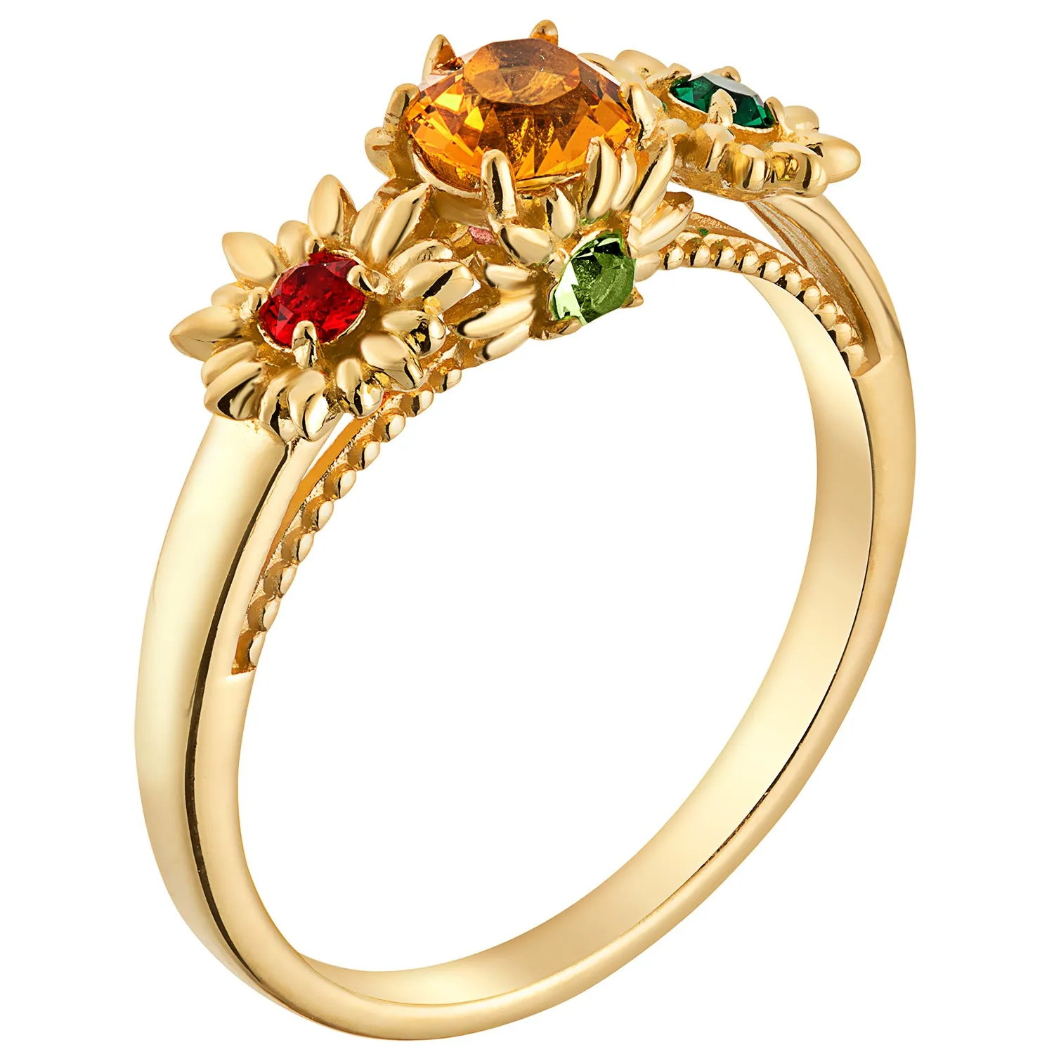 14K Gold over Sterling Mother's Family Flower Birthstone Ring sold by Limoges Jewelry product image thumbnail 2