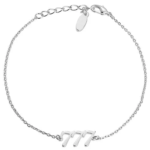 Sterling Silver Petite Script Angel Number Bracelet sold by Limoges Jewelry product image thumbnail 4