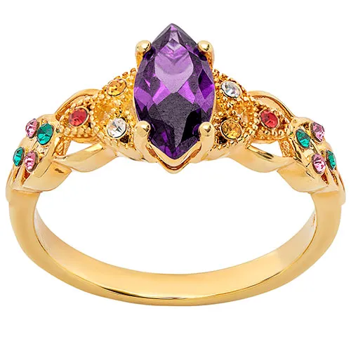 14K Gold Plated Trinity Family Marquise Birthstone Ring sold by Limoges Jewelry