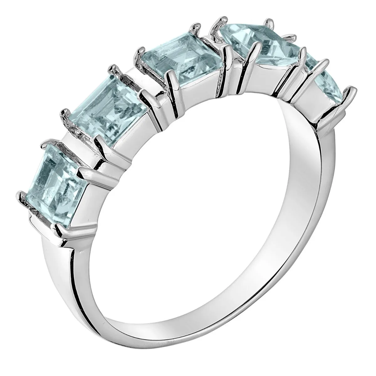 Silver Plated Genuine Blue Topaz Ring and Earrings Set sold by Limoges Jewelry product image thumbnail 2