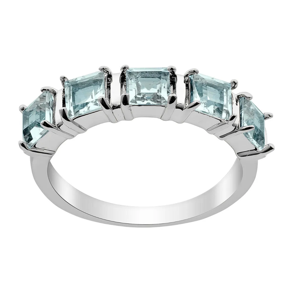 Silver Plated Genuine Blue Topaz Ring and Earrings Set sold by Limoges Jewelry product image thumbnail 3