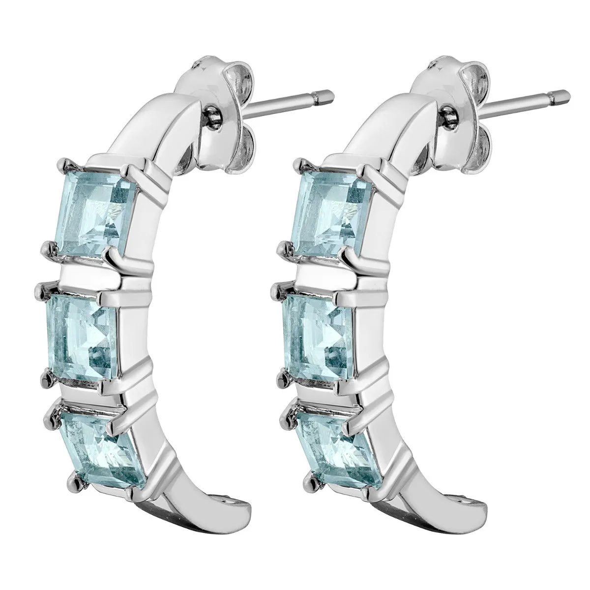 Silver Plated Genuine Blue Topaz Ring and Earrings Set sold by Limoges Jewelry product image thumbnail 5