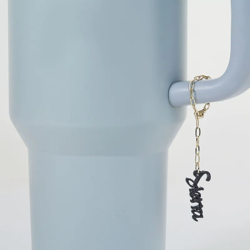 Vertical Modern Script Name Acrylic Charm Paperclip Chain Accessory sold by Limoges Jewelry