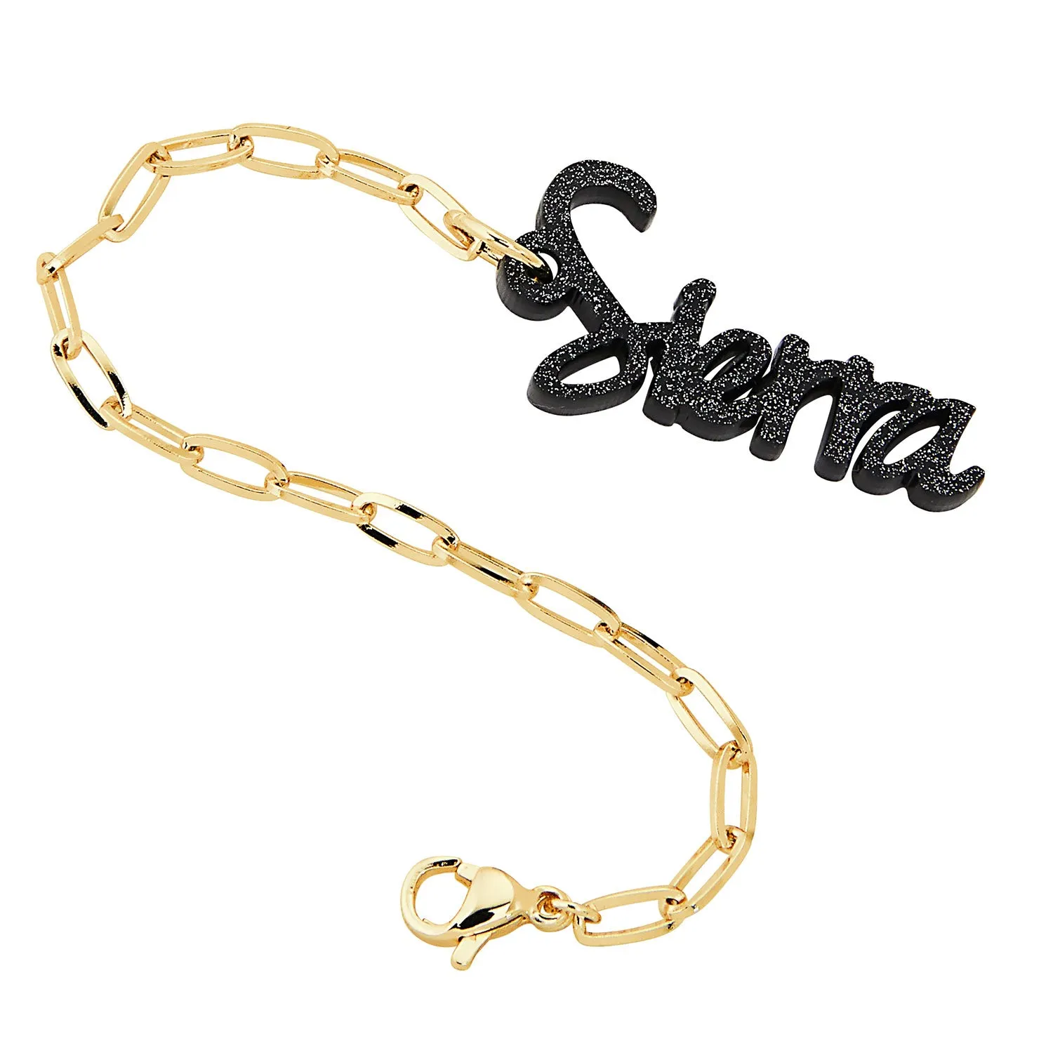 Vertical Modern Script Name Acrylic Charm Paperclip Chain Accessory sold by Limoges Jewelry product image thumbnail 3